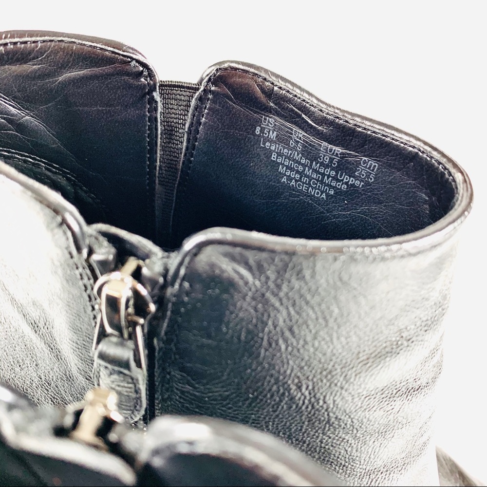 Franco Sarto Heeled Booties Black Leather Size 8.5 - Picture 5 of 7